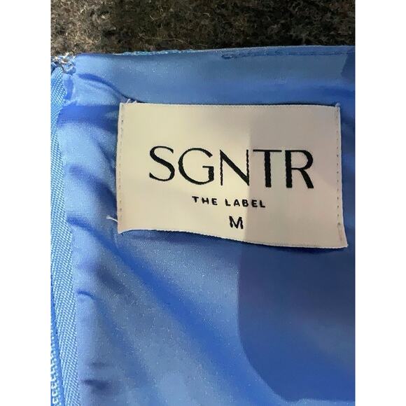 sgntr the label Blue Floral mini Romper Dress M - Picture 6 of 7